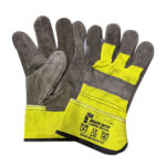Leather Gloves Yellow Cut Piece; Pakistan