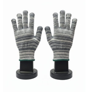 Knitted Gloves H.D. Gray + White, China