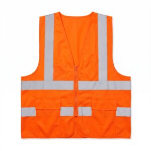Safety Jacket P03 Orange Cloth